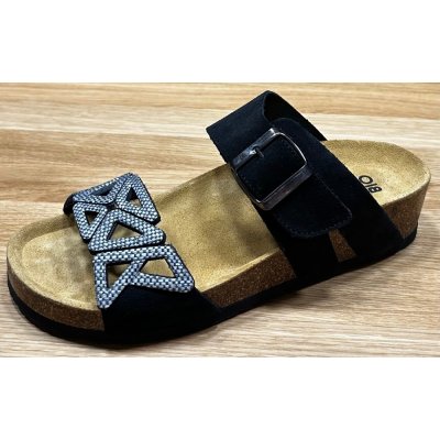 Bio Life Lia 2687 dámské zdravotní pantofle na klínu černá vzor černá – Zboží Dáma