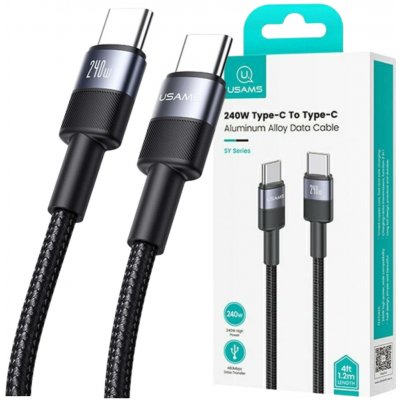 Usams 81029 USB-C / USB-C, 1,2m, černý – Zboží Živě