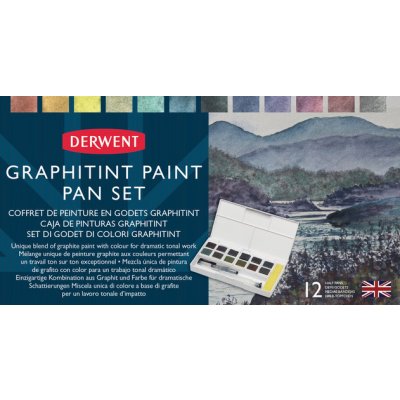 Derwent, 2305790, Graphitint, akvarelové barvy s grafitem v pánvičkách, 12 ks – Zboží Mobilmania