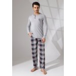 Pyžamo pro muže na knoflíky u krku s Erbem 1P1757 šedé – Zboží Mobilmania