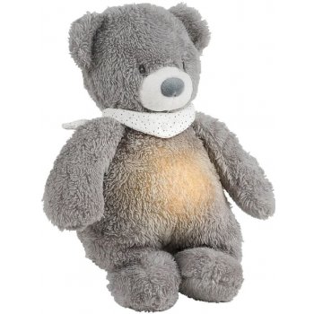 Nattou usínaček plyšový hudební se světýlkem a senzorem pláče 4v1 Sleepy Bear Grey