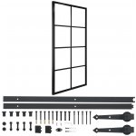 zahrada-XL Posuvné dveře hliník a ESG sklo 102,5 x 205 cm černé – Sleviste.cz