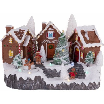 Fééric Lights and Christmas Pohyblivá vánoční scéna perníkové chaloupky 31 x 23 cm – Hledejceny.cz