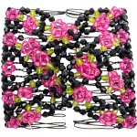 Elastická hřebenová spona do vlasů tmavě růžová 22030 – Sleviste.cz