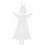 Anděl Přerov s.r.o. Dřevěný anděl na zavěšení 12 cm bílý