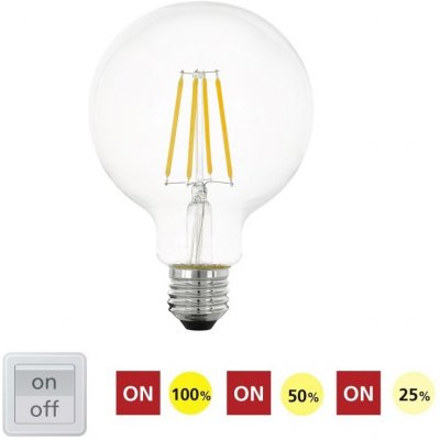 Eglo LED Stmívatelná žárovka VINTAGE G95 E27/6W/230V 2700K – Zboží Mobilmania