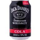 Míchané nápoje Jack Daniels & Cola 5% 0,33 l (plech)