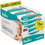 Pampers Sensitive dětské čisticí ubrousky 15 x 80 ks – Zboží Dáma