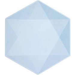 Amscan EKO papírové talíře Hexagonal Vert Decor, pastelově modré 26,1 x 22,6 cm