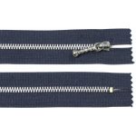 WICO Kovový zip no.3 nerozepínací 16cm tmavě modrý (stříbrné zoubky) ozdobný jezdec – Hledejceny.cz