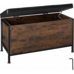 tectake 404638 sedací s polstrováním calico 81,5 x 41,5 x 50,5 cm Industrial tmavé dřevo – Sleviste.cz