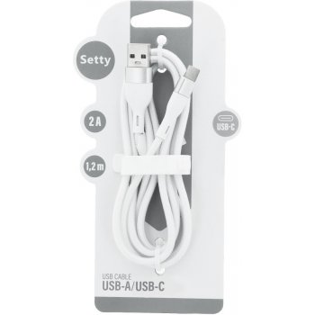 Setty GSM171581 USB-A - USB-C, 1,2m, bílý