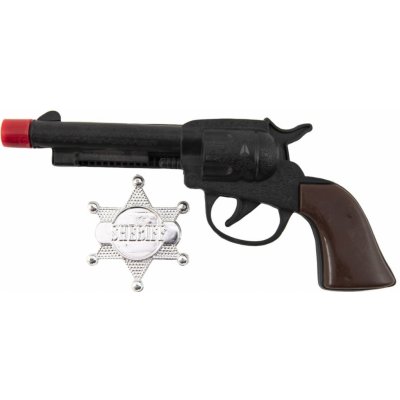 Teddies pistole Kolt klapací + šerifská hvězda kovboj plast 20cm