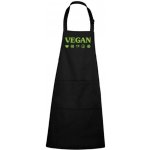 Dobrý Triko Zástěra s potiskem Vegan symboly Černá – Hledejceny.cz