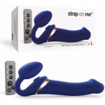 Strap-On-Me Silikonové připínací strap less dildo bez popruhů s dálkovým ovládáním vibrací Multi Orgasm Bendable Strap on L