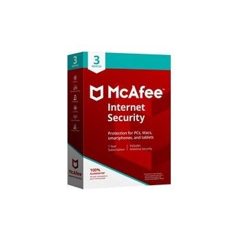 McAfee Internet Security 3 lic. Elektronická licence (MIS00QNR3RDD)