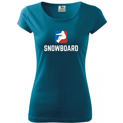 Snowboard logo pure dámské triko petrolejová – Zboží Mobilmania