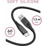 Swissten 71531010 Soft Silicone USB-C / USB-C, 60W, 1,5m, černý – Hledejceny.cz