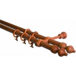 GARNÝŽE-HEBR Garnýž dřevěná třešeň dvojitá 180 cm – HobbyKompas.cz