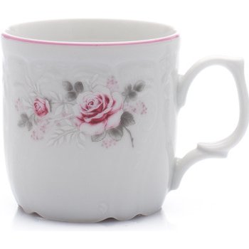 Thun 1794 Hrnek český porcelán Bernadotte růže růžový proužek 250 ml