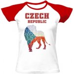 Tričko s potiskem Czech republic lev a vlajka dámské Bílá – Zbozi.Blesk.cz