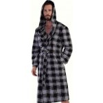 Šedý strakatý hřejivý pánský župan teplý fleece s kapucí 1z1592 šedá – Hledejceny.cz