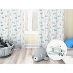 Biante Dětský bavlněný závěs Sandra SA-457 Lišky v letadýlkách na bílém 150x180 cm – Sleviste.cz
