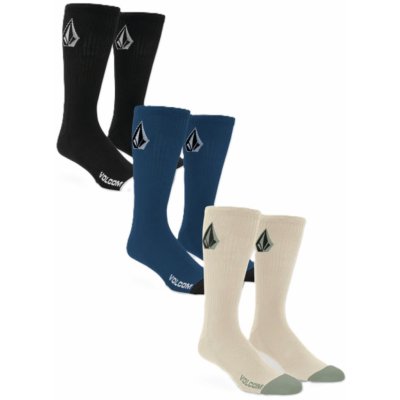 Volcom ponožky Full Stone Mix Pale Khaki Triple Černá – Zboží Dáma