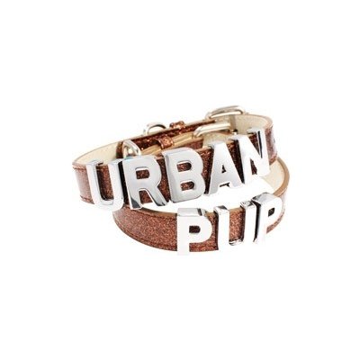 Urban Pup Obojek pro psy Personalised Glitter s nápisem PUP chrom