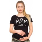 Be MaaMaa těhotenské triko Mom Life černá – Sleviste.cz
