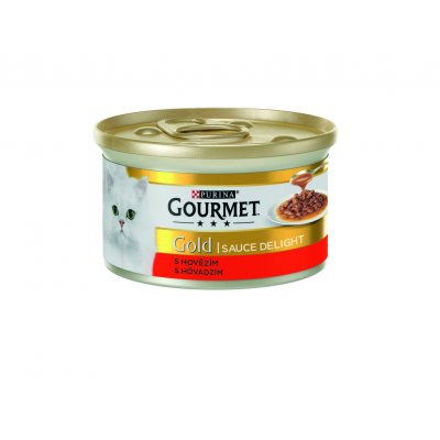Gourmet Gold cat Sauce Delight Minifiletky hovězí 85 g