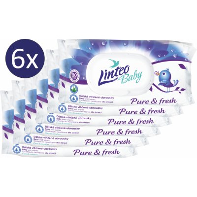 Linteo Baby Pure & Fresh vlhčené ubrousky 6 x 80 ks – Zbozi.Blesk.cz