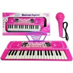 Mamido Velký keyboard s mikrofonem růžový – Zboží Mobilmania