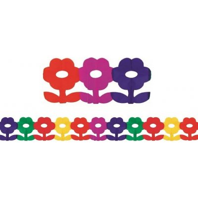 Girlanda papírová 400 x 20 cm kytičky – Zboží Mobilmania