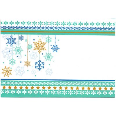 Aria Vánoční obálky 177 x 120 mm - Vločky tyrkys OB106 – Zbozi.Blesk.cz