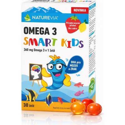 NatureVia Omega 3 Smart Kids 30 želatinových tobolek – Zboží Dáma