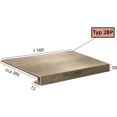 Brased Easyline Step Schod s boční úpravou s nosem, pravý 4B/8204 Dub sahara