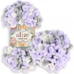Alize Puffy Fine Color 6372 šedá fialová – Zboží Dáma