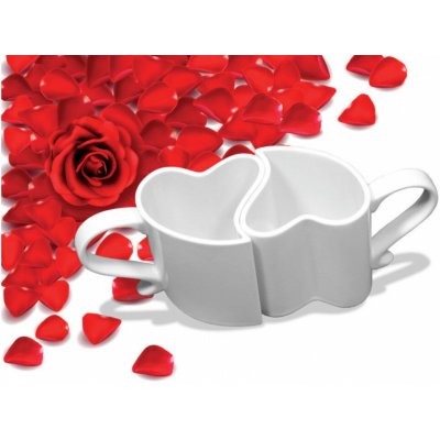 Sada zamilovaných hrnků ve tvaru srdíček – Zboží Dáma