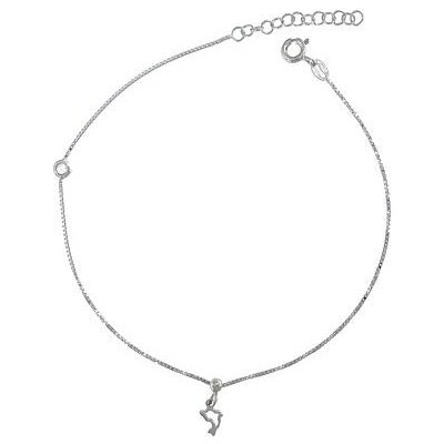 Infinity Silver Stříbrný řetízek na nohu s delfínem FAN04726 – Zboží Dáma