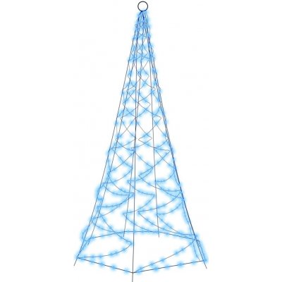 vidaXL LED vánoční stromek na stožár modrý 200 LED diod 180 cm