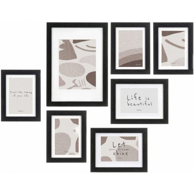 Giftdecor Nástěnné fotorámečky Mural, 7 rámečků různých velikostí, černé – Hledejceny.cz