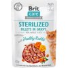 Kapsička pro kočky Brit Care Cat Sterilized Fillets Gravy Healthy Rabbit 3 x 85 g