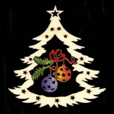 AMADEA Dřevěná ozdoba barevná stromek s koulemi 9 cm – Hledejceny.cz