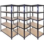 Fistar 1800x900x300 mm Lakovaný 5-policový černý 3 ks – HobbyKompas.cz