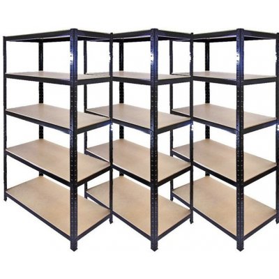 Fistar 1800x900x300 mm Lakovaný 5-policový černý 3 ks – HobbyKompas.cz