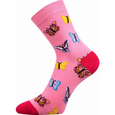 Boma VoXX Dívčí ponožky růžová motýlci