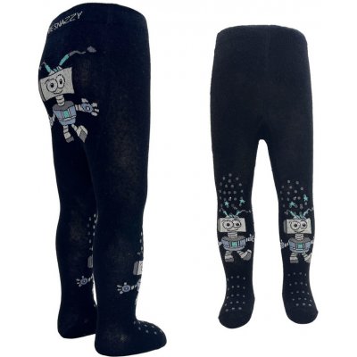 BeSnazzy dětské protiskluzové punčocháče pro zdravé lezení a první krůčky chlapecké černé-robot – Sleviste.cz