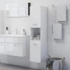 Koupelnový nábytek Nábytek XL Koupelnová skříňka bílá lesklá 30x30x130 cm kompozitní dřevo