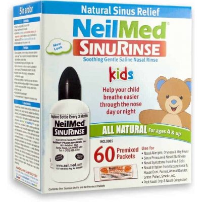 NeilMed Sinus Rinse Kids lahvička 120 ml + sáčky mořská sůl na hygienu nosu 60 ks – Zboží Mobilmania